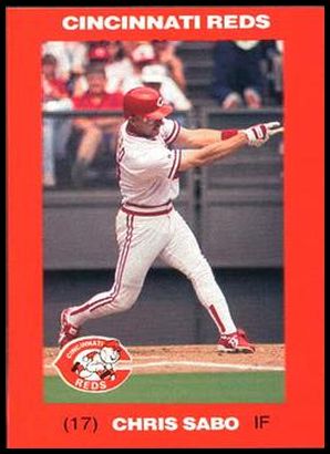 chris sabo cincinnati reds signed autograph kahns baseball card nice!